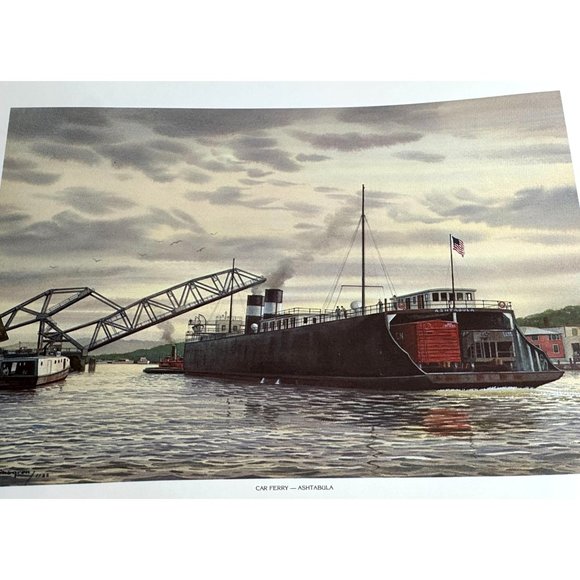 Vtg Ashtabula Ohio Harbor Pictures Signed and Dated 1988 - Picture 8 of 10